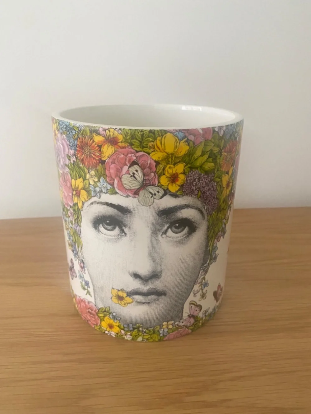 Fornasetti candle (candle used) approx 6.5 x 6 inches perfect condition